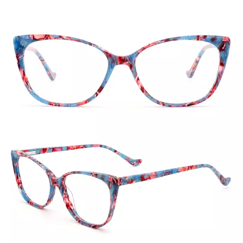 Amelia | Gafas de ojo de gato estampadas para mujer | Anteojos coloridos de acetato con diseño de caparazón de tortuga
